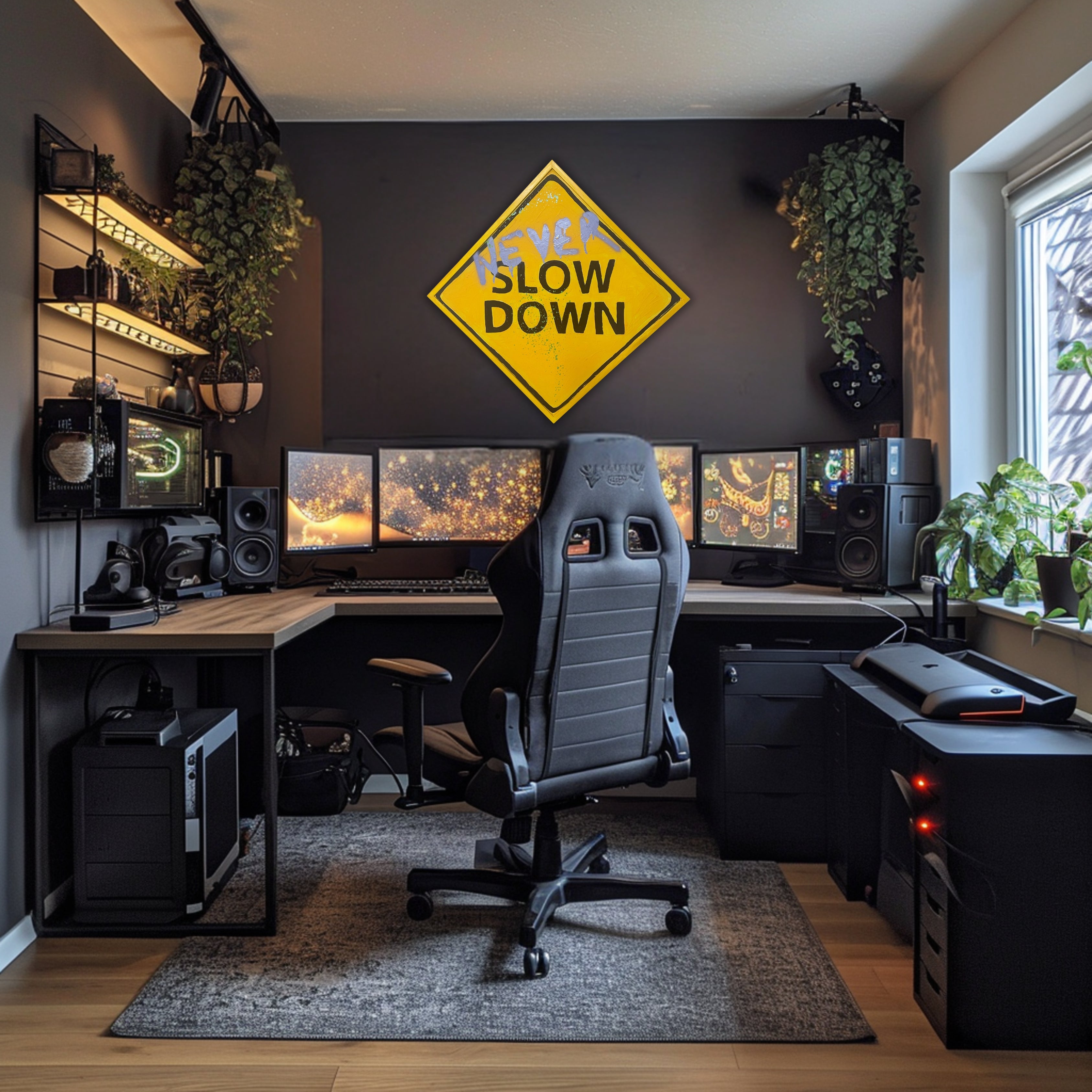 Inspirational art- never slow down.