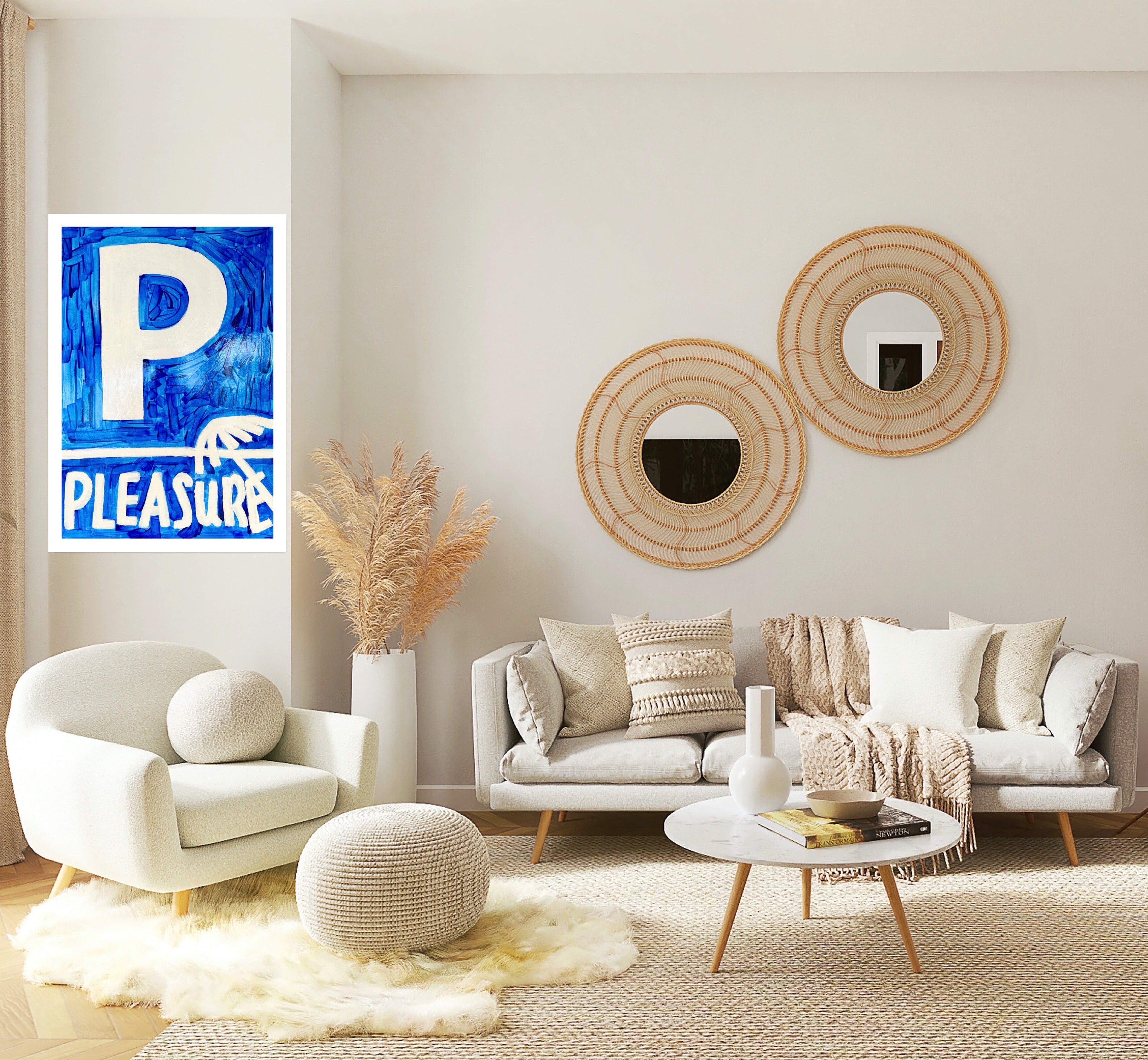 Pleasure- positive mindset wall art print, Matte Canvas