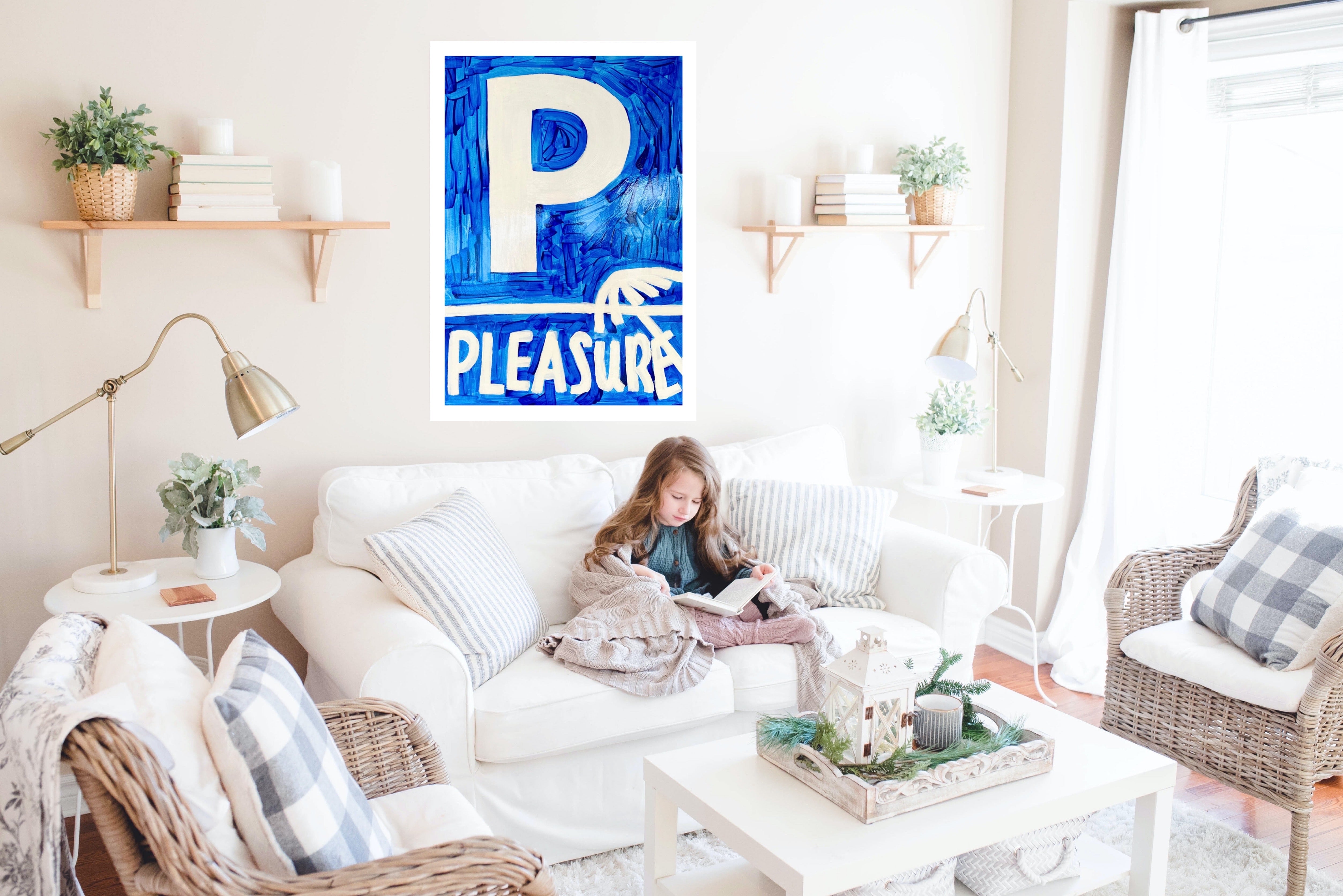Pleasure- positive mindset wall art print, Matte Canvas