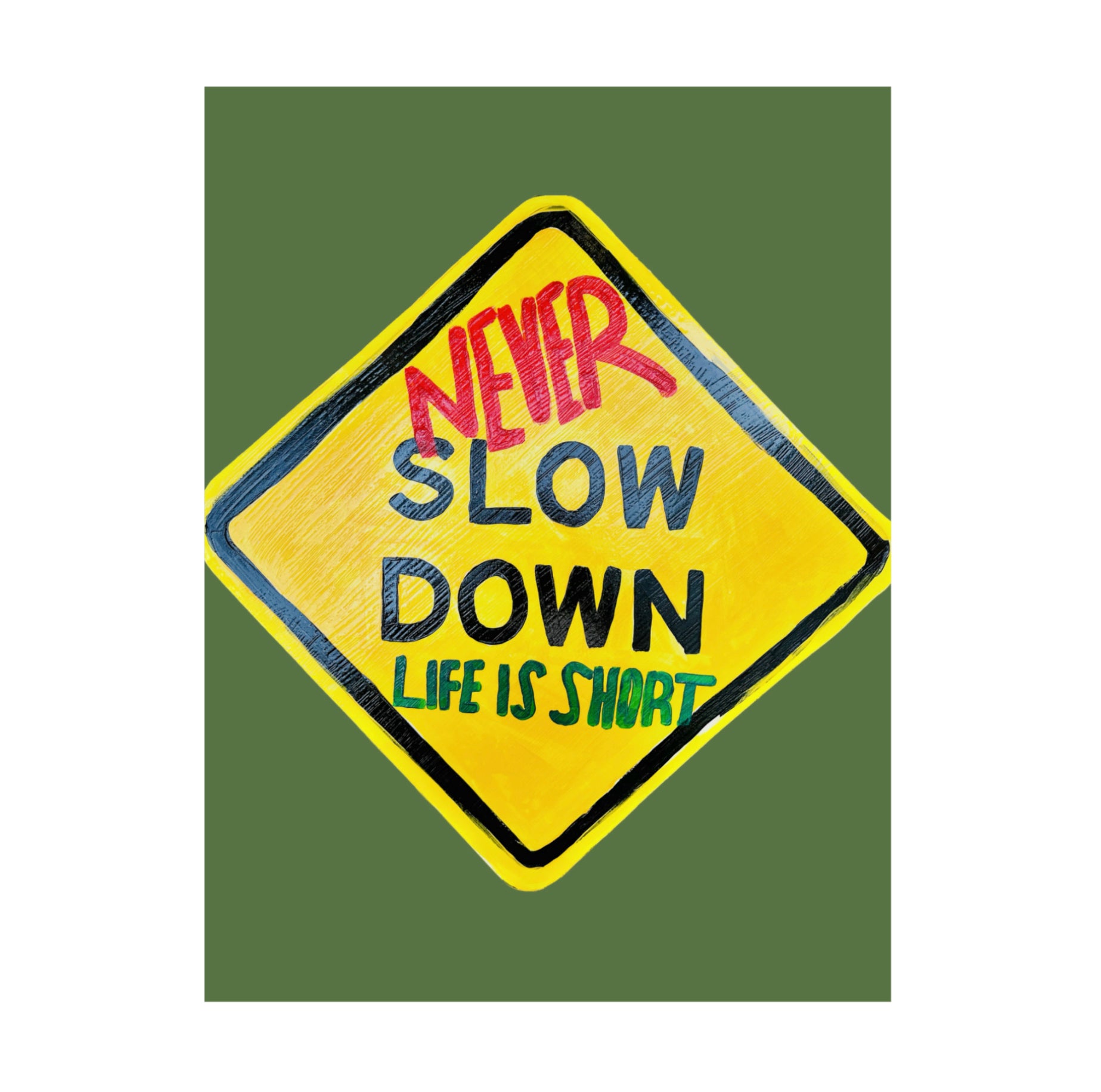 Never slow down- inspirational Matte Posters, positive mindset