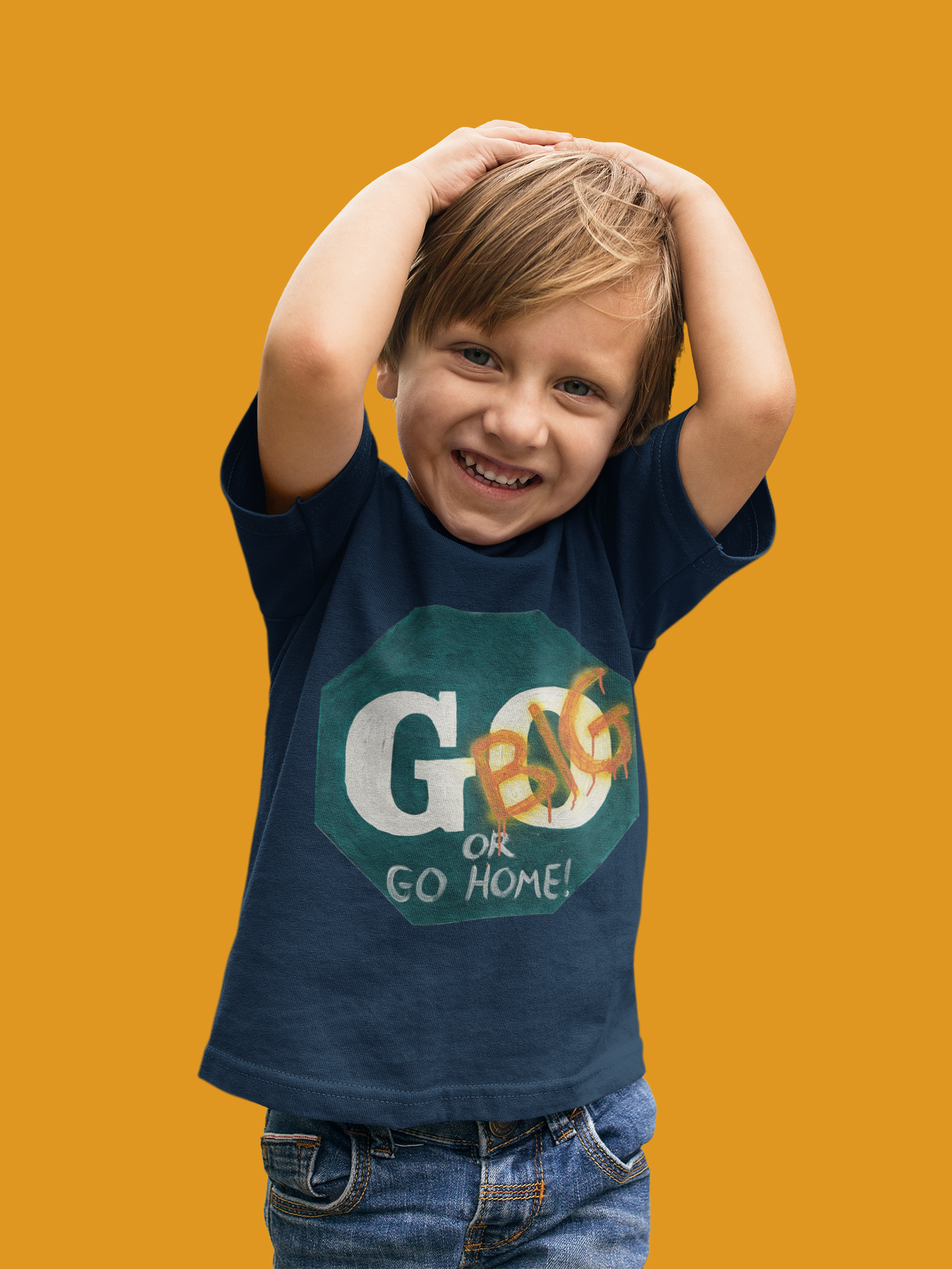 Go big- print identical to original , Kids Heavy Cotton™ Tee