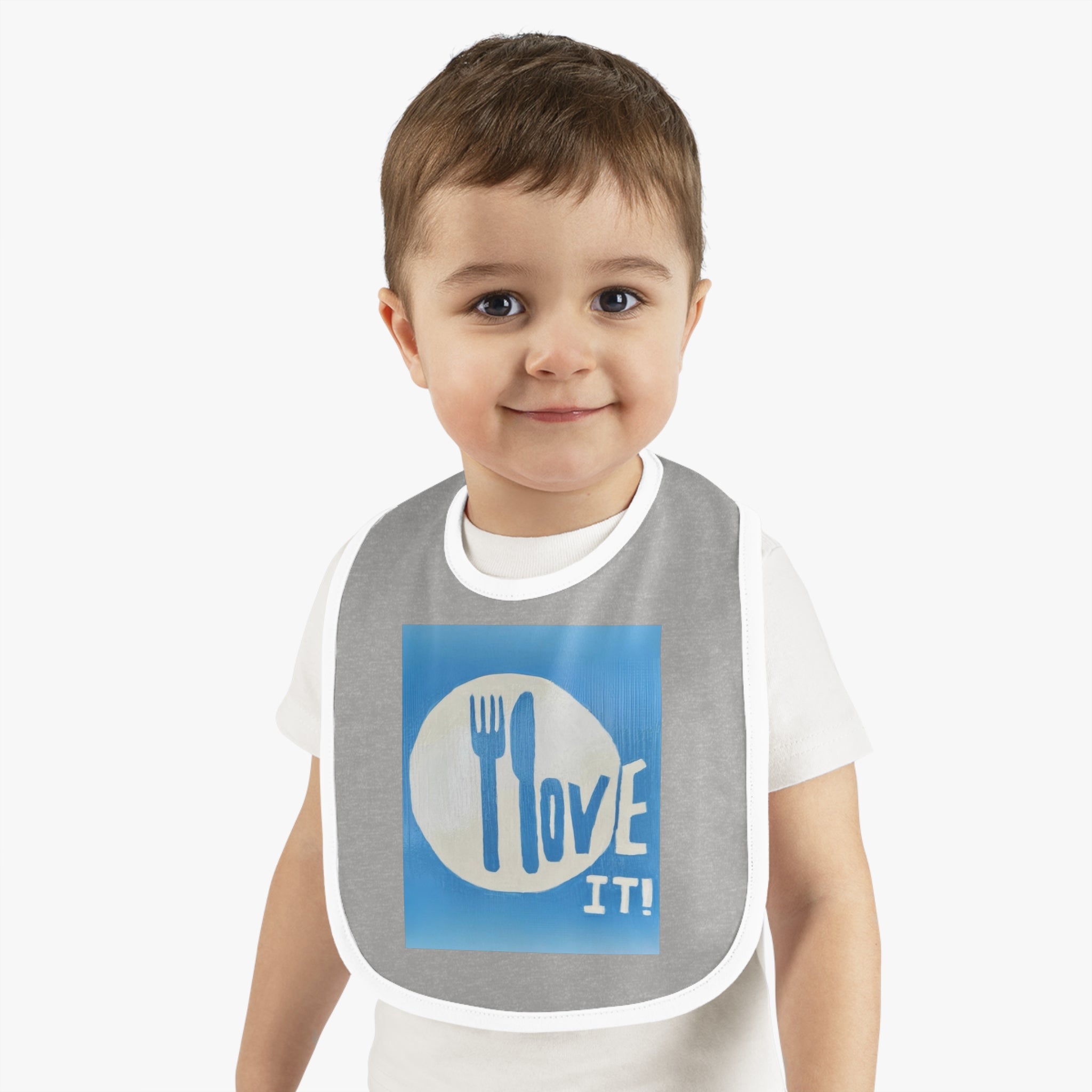 I love it- baby contrast trim jersey bib