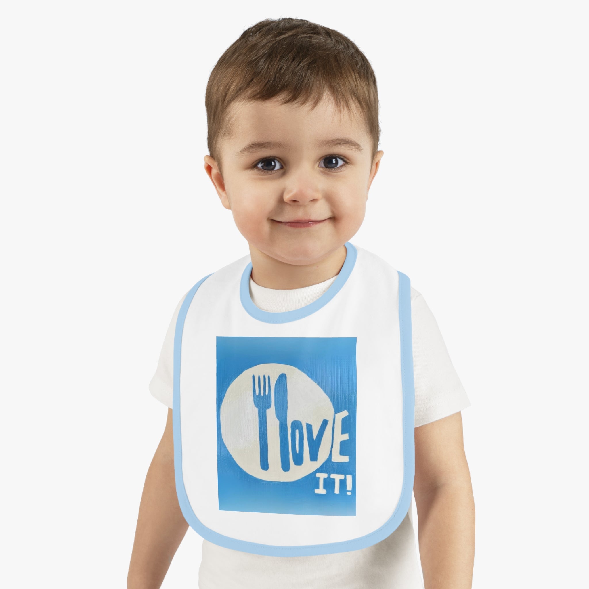 I love it- baby contrast trim jersey bib