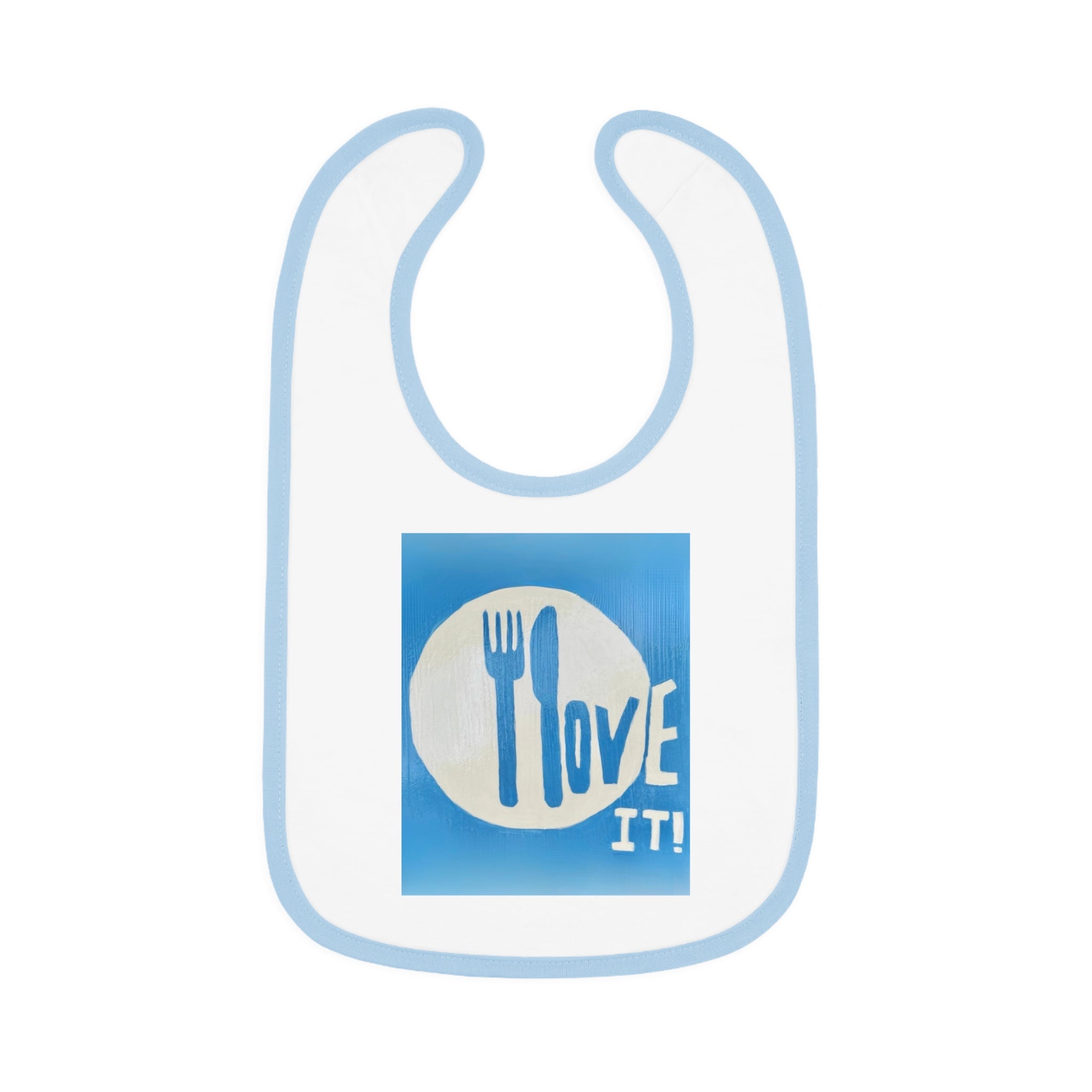 I love it- baby contrast trim jersey bib