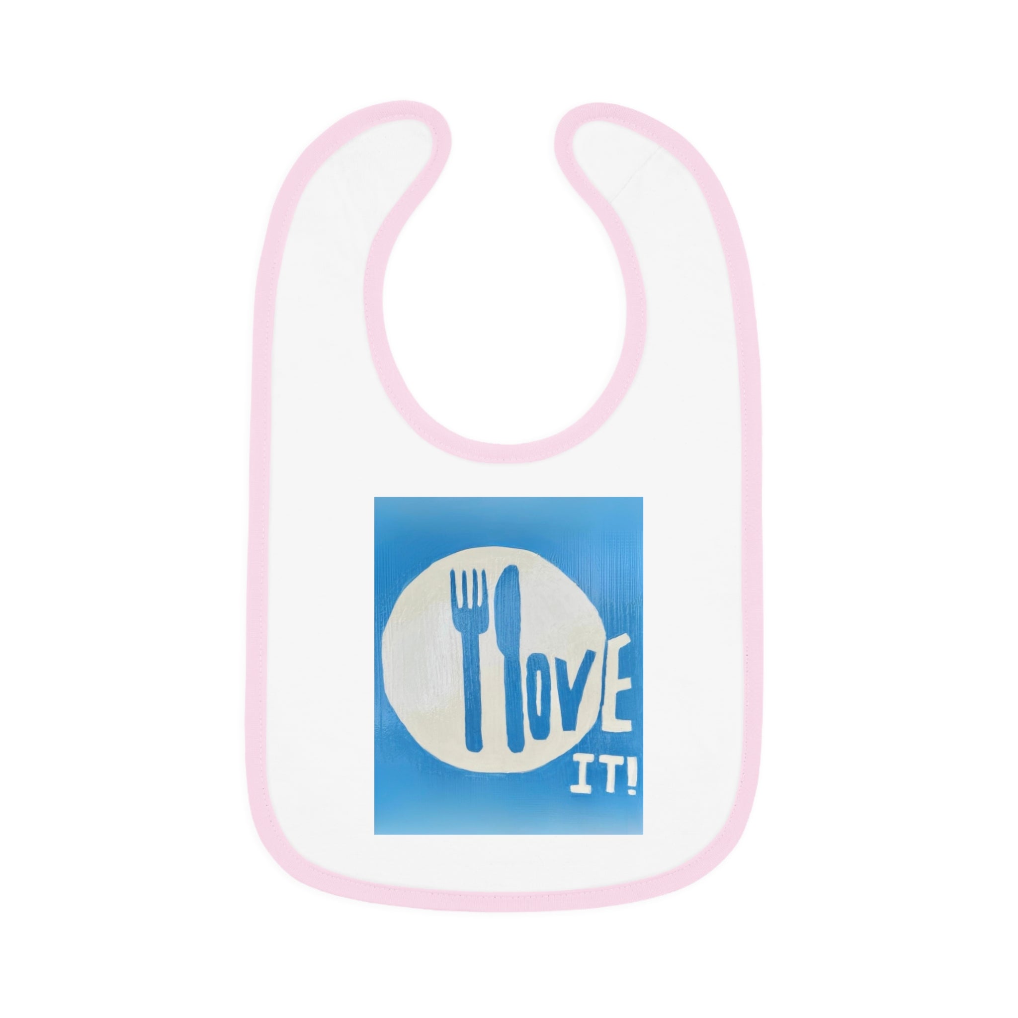 I love it- baby contrast trim jersey bib