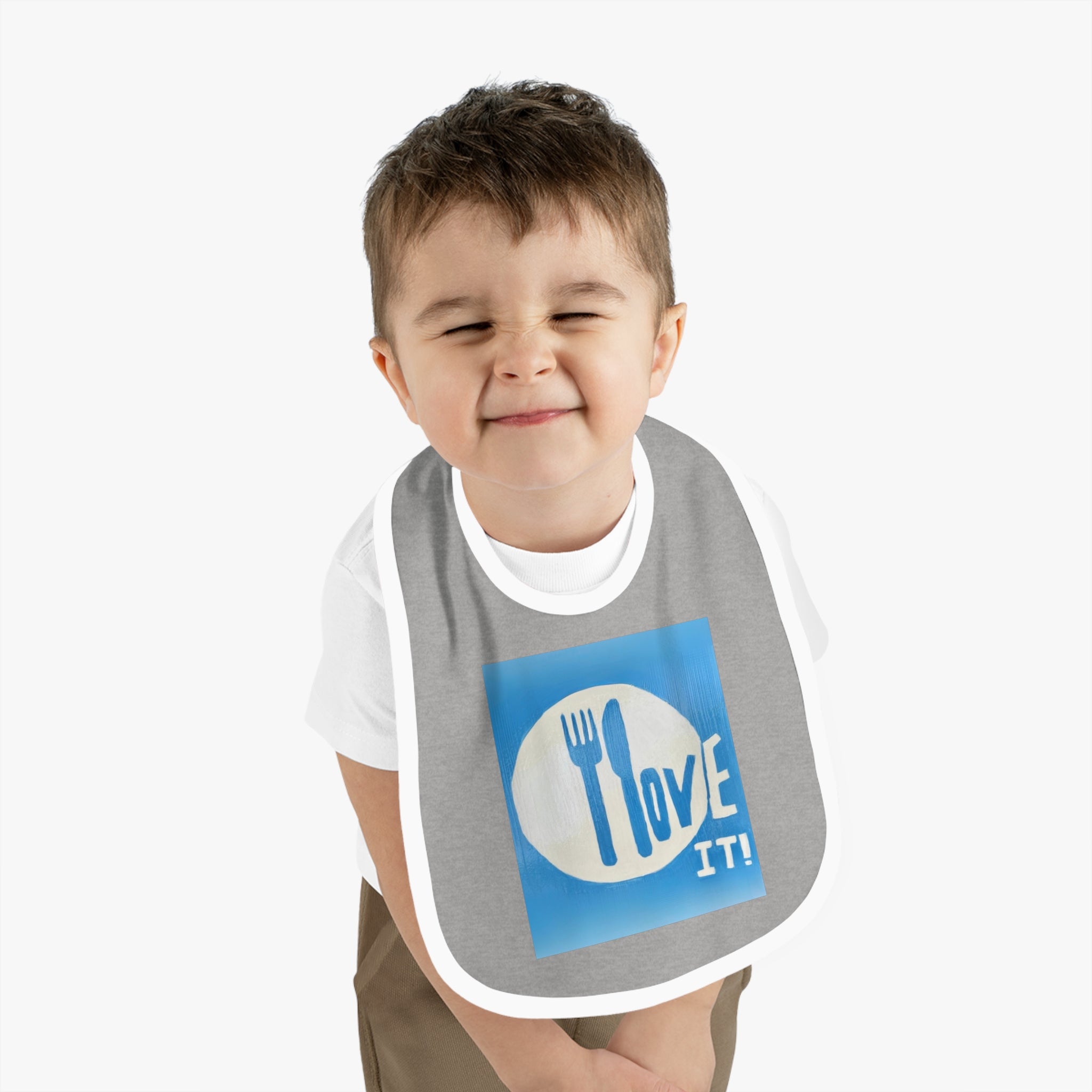 I love it- baby contrast trim jersey bib