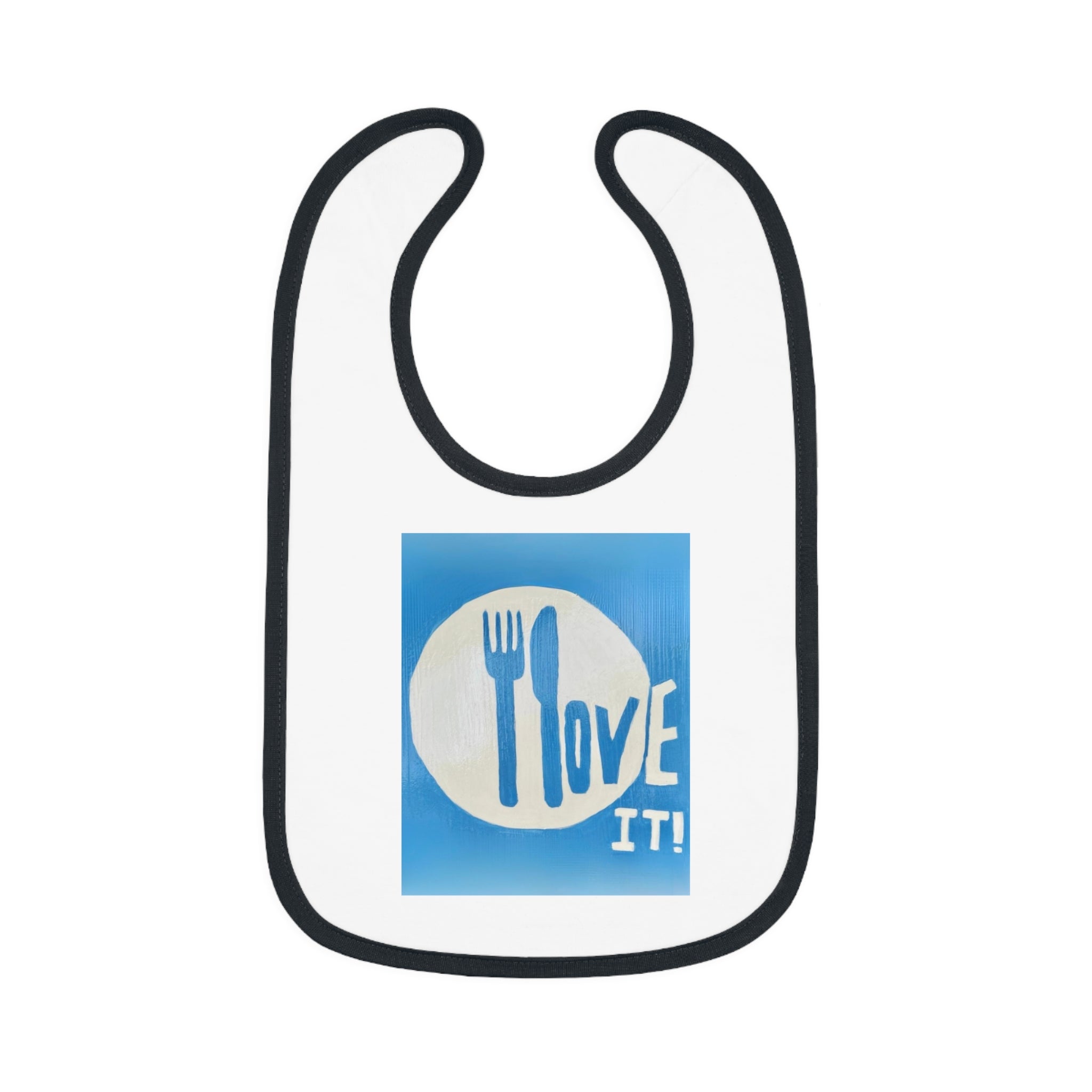 I love it- baby contrast trim jersey bib