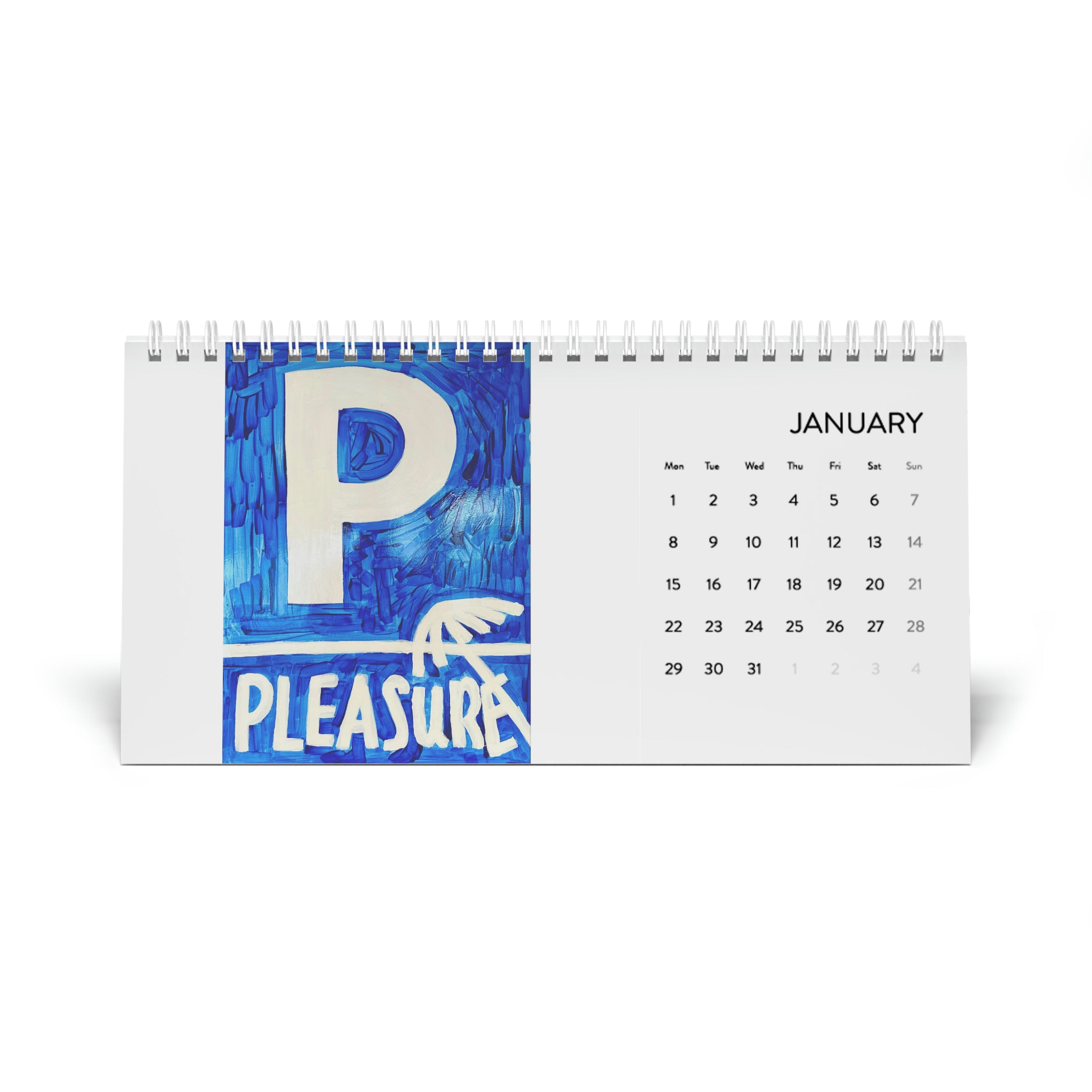 Sign-rise desk calendar (2024 grid)