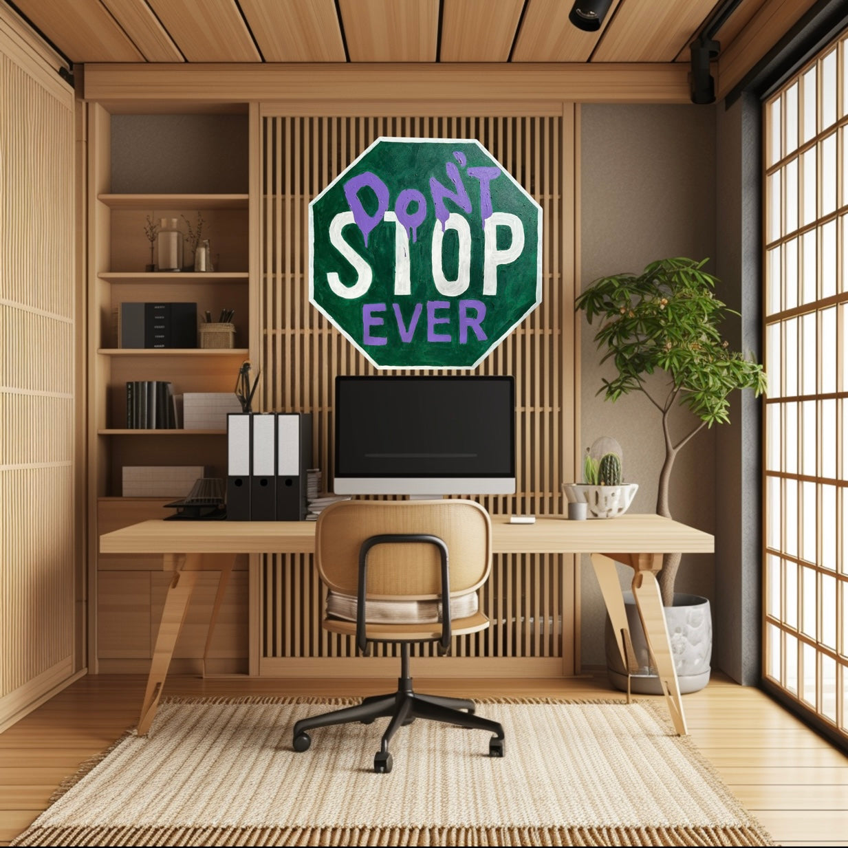 Inspirational wall art- Don’t stop purple.