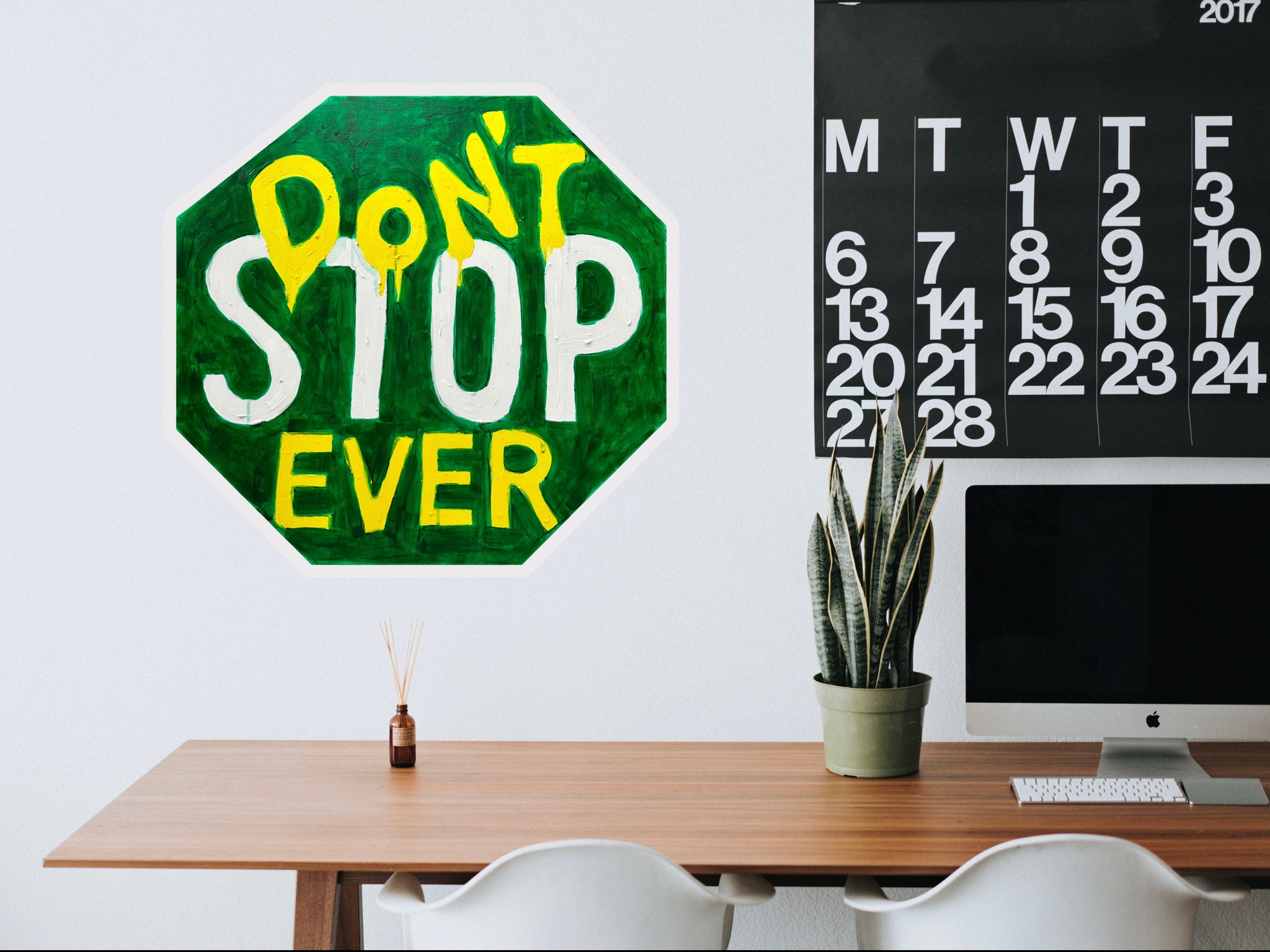 Inspirational wall art- don’t stop yellow.