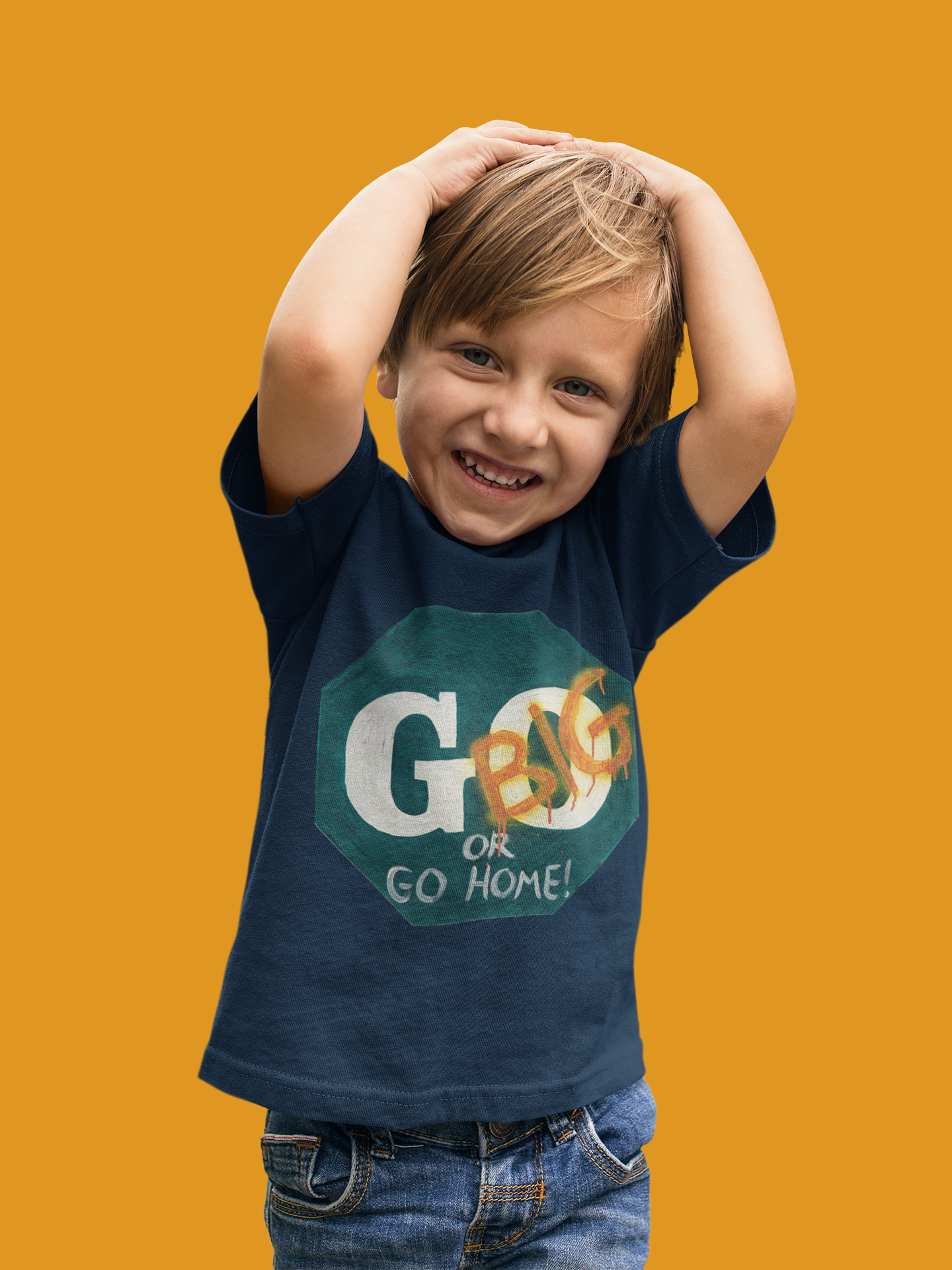 Go big- print identical to original ,  Kids Heavy Cotton™ Tee