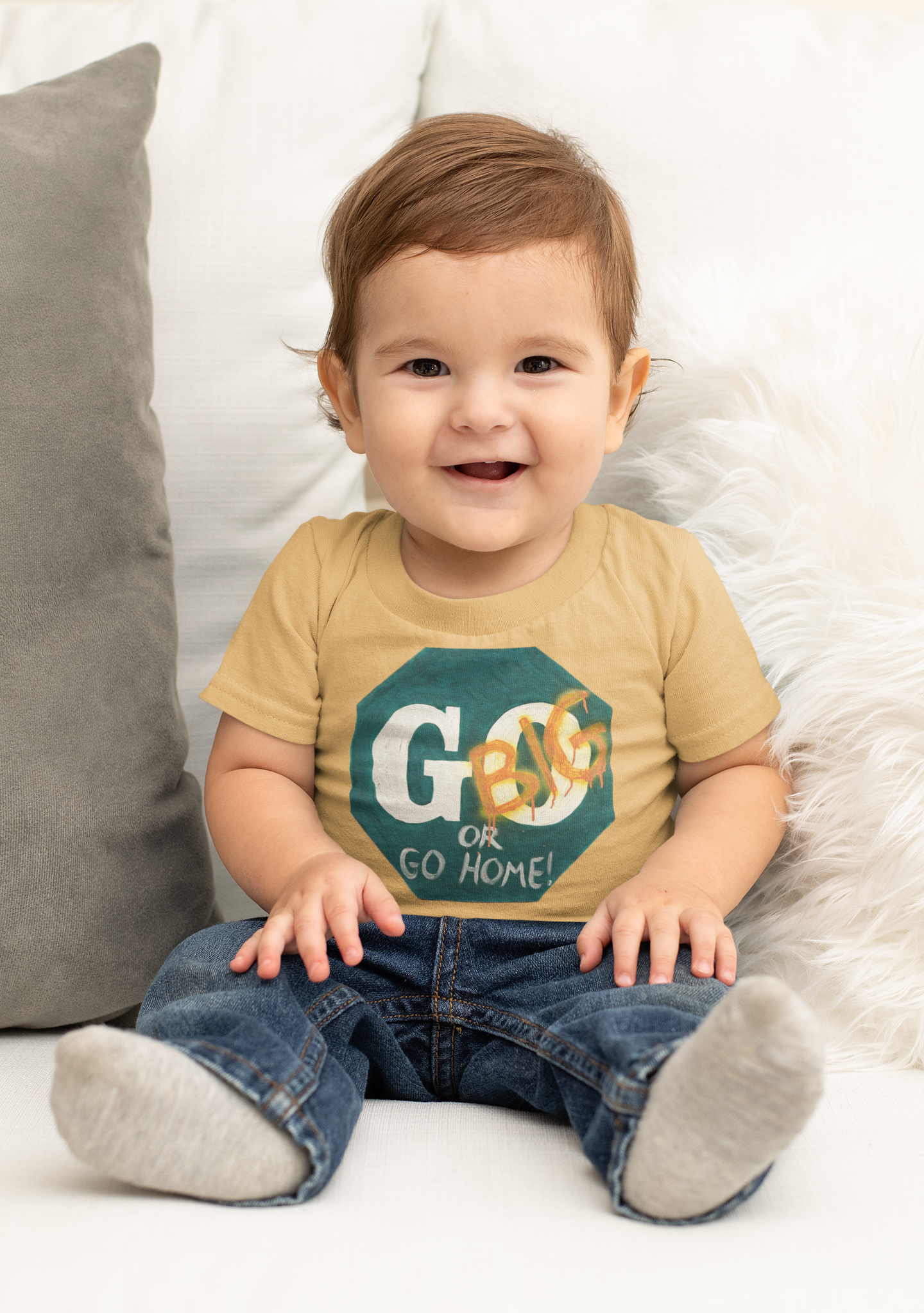 Go big- print identical to original ,  Kids Heavy Cotton™ Tee