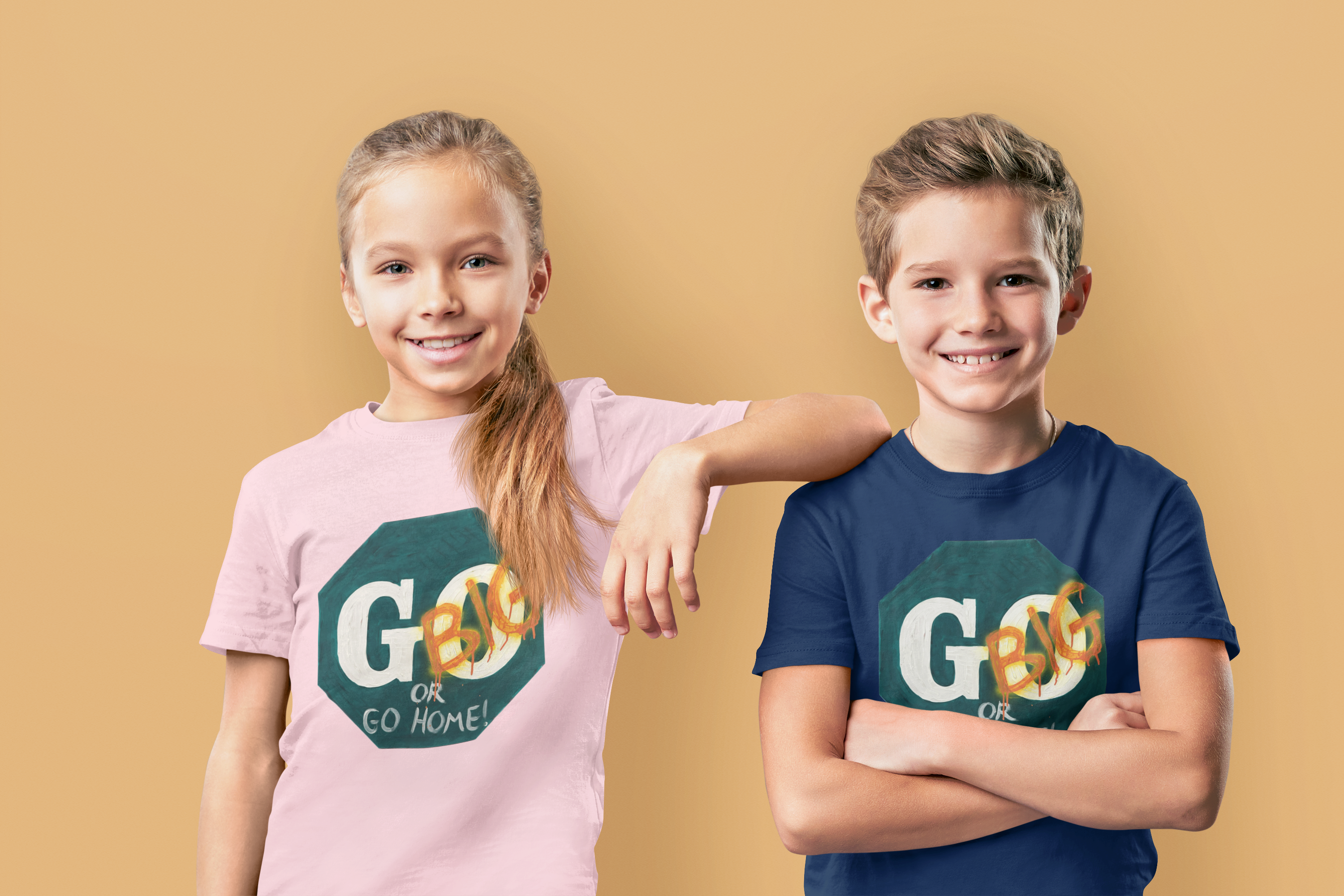 Go big- print identical to original ,  Kids Heavy Cotton™ Tee