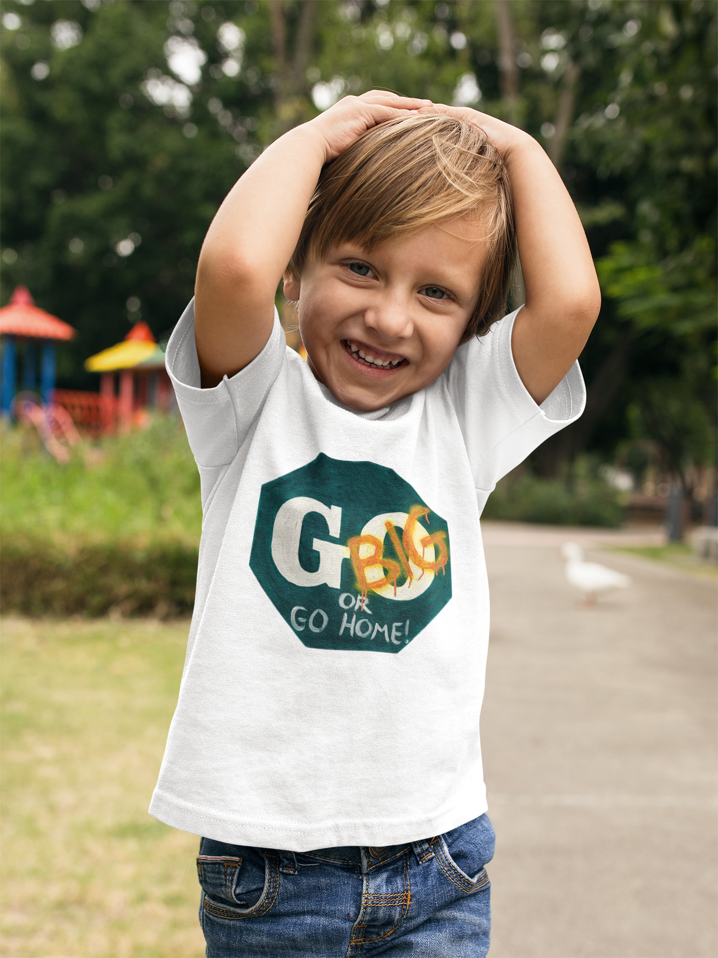 Go big- print identical to original ,  Kids Heavy Cotton™ Tee