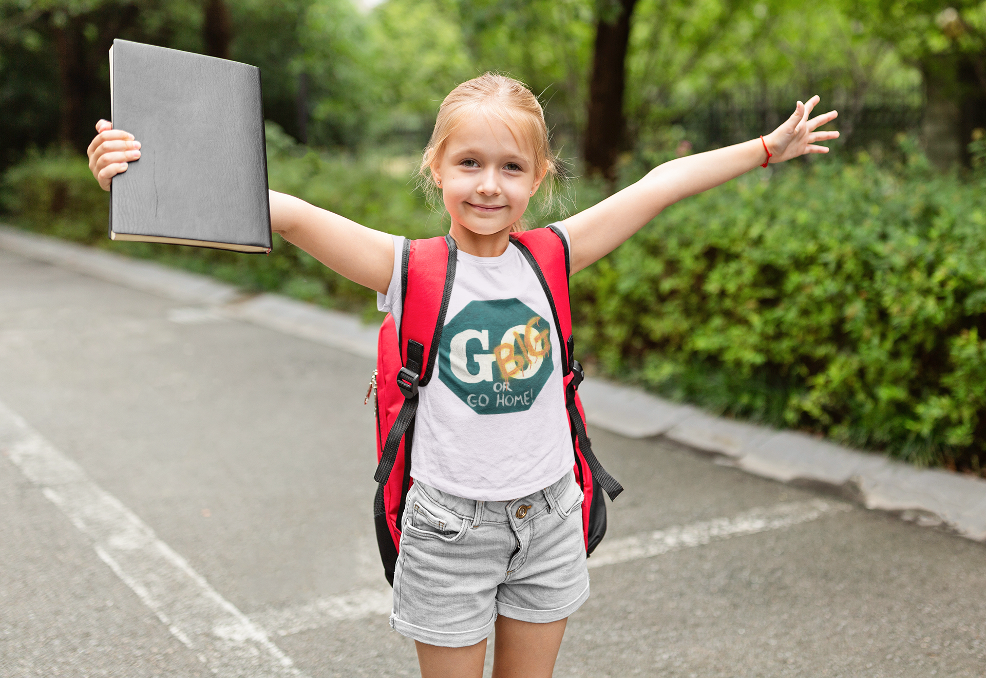 Go big- print identical to original ,  Kids Heavy Cotton™ Tee