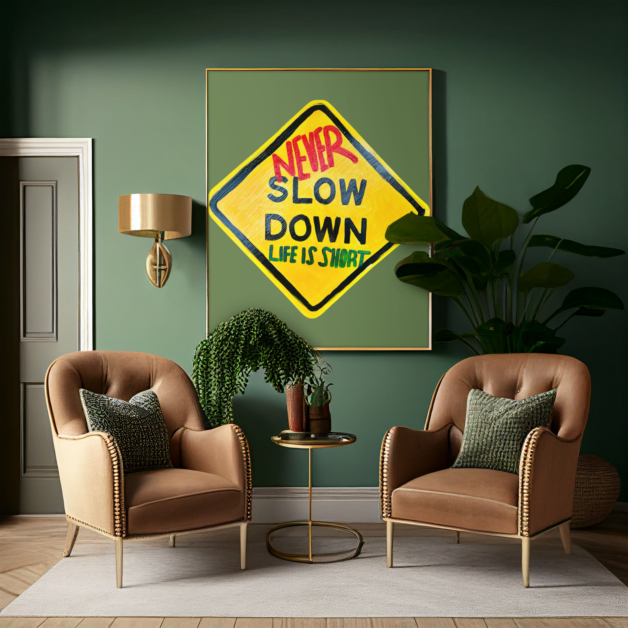 Never slow down-  inspirational Matte Posters, positive mindset